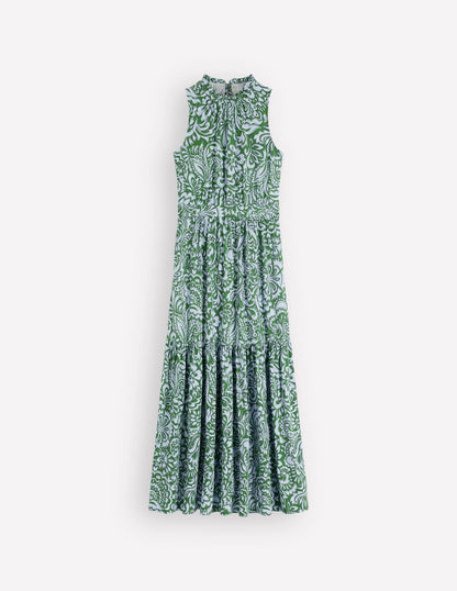 Camalie Jersey Maxi Dress-Green, Elaborate Gardenia