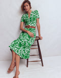 Naomi Jersey Midi Dress-Emerald, Flourishing Meadow