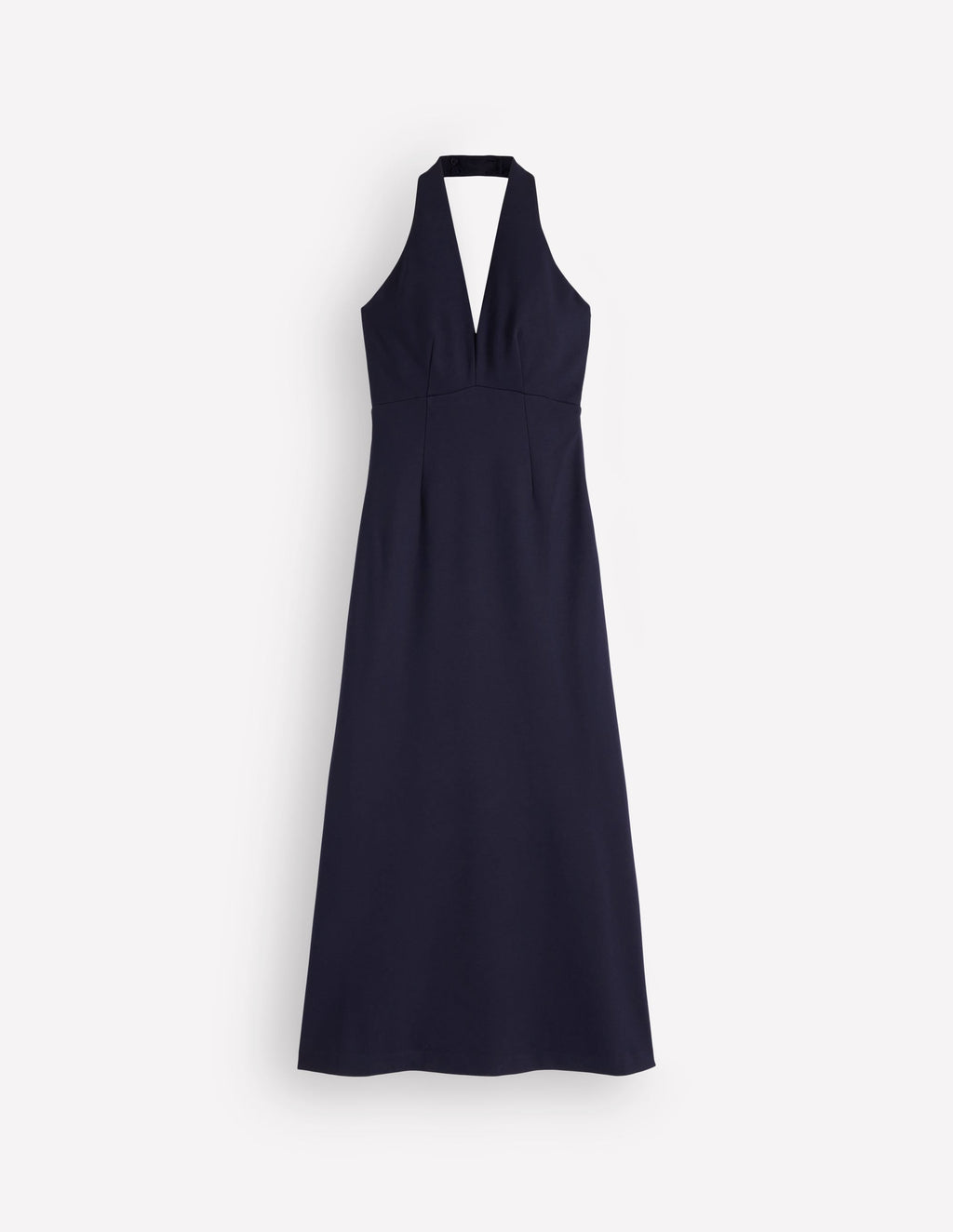 Halter Neck Empire Maxi Dress-Navy
