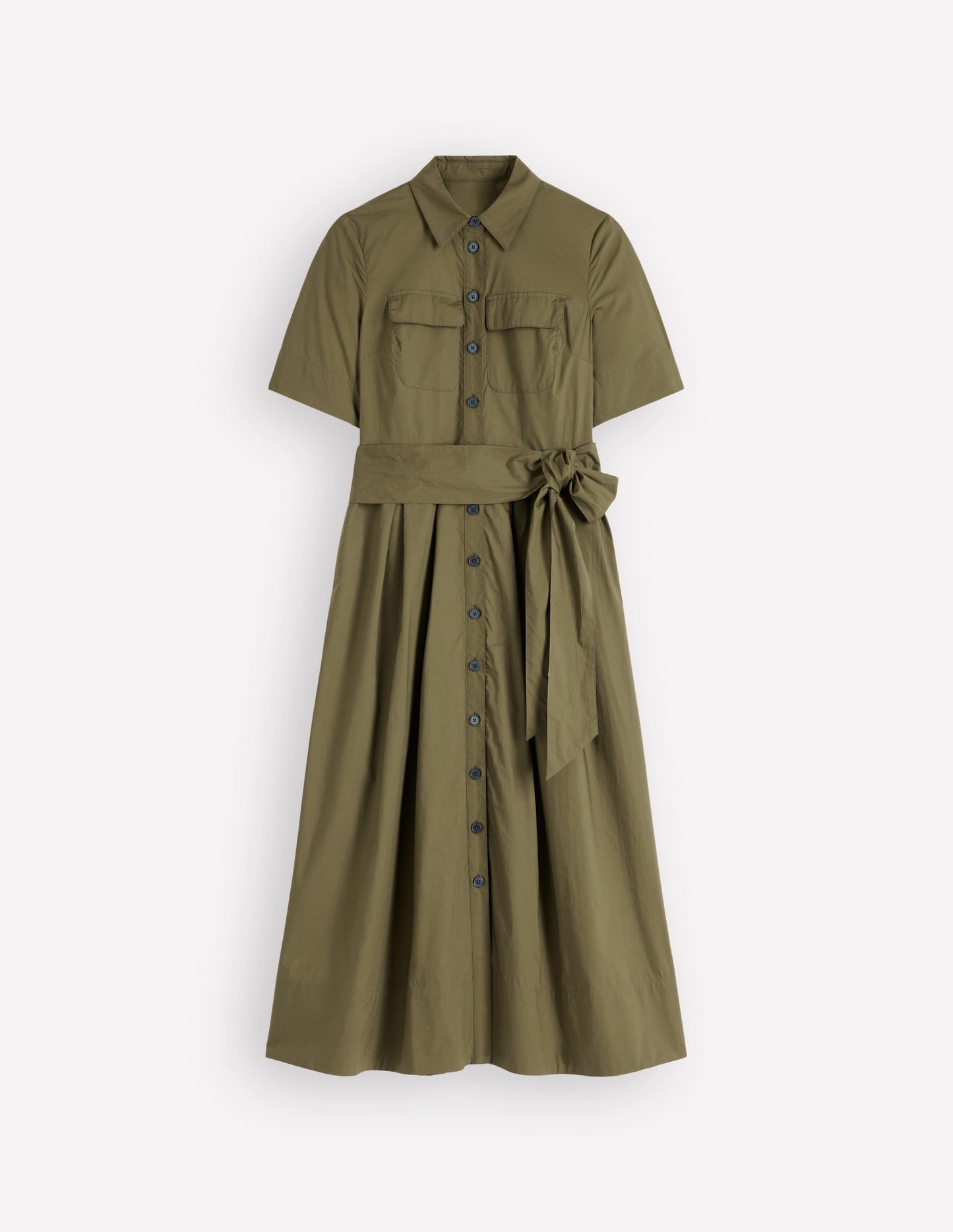 Zoe Short Sleeve Shirt Dress-Woodland Green