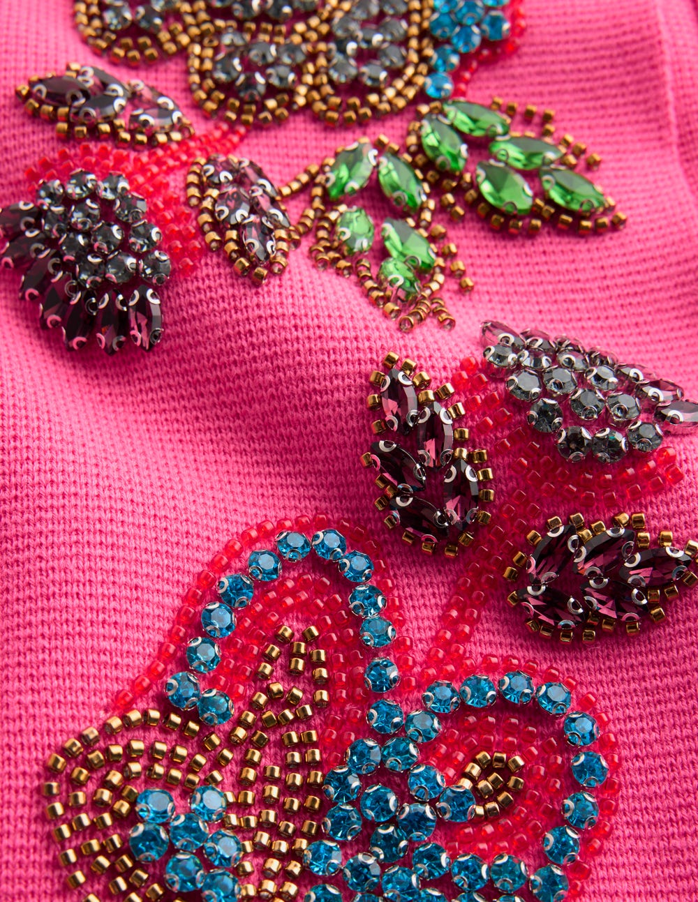 Elena Stand Neck Jacket-Pink Embroidery