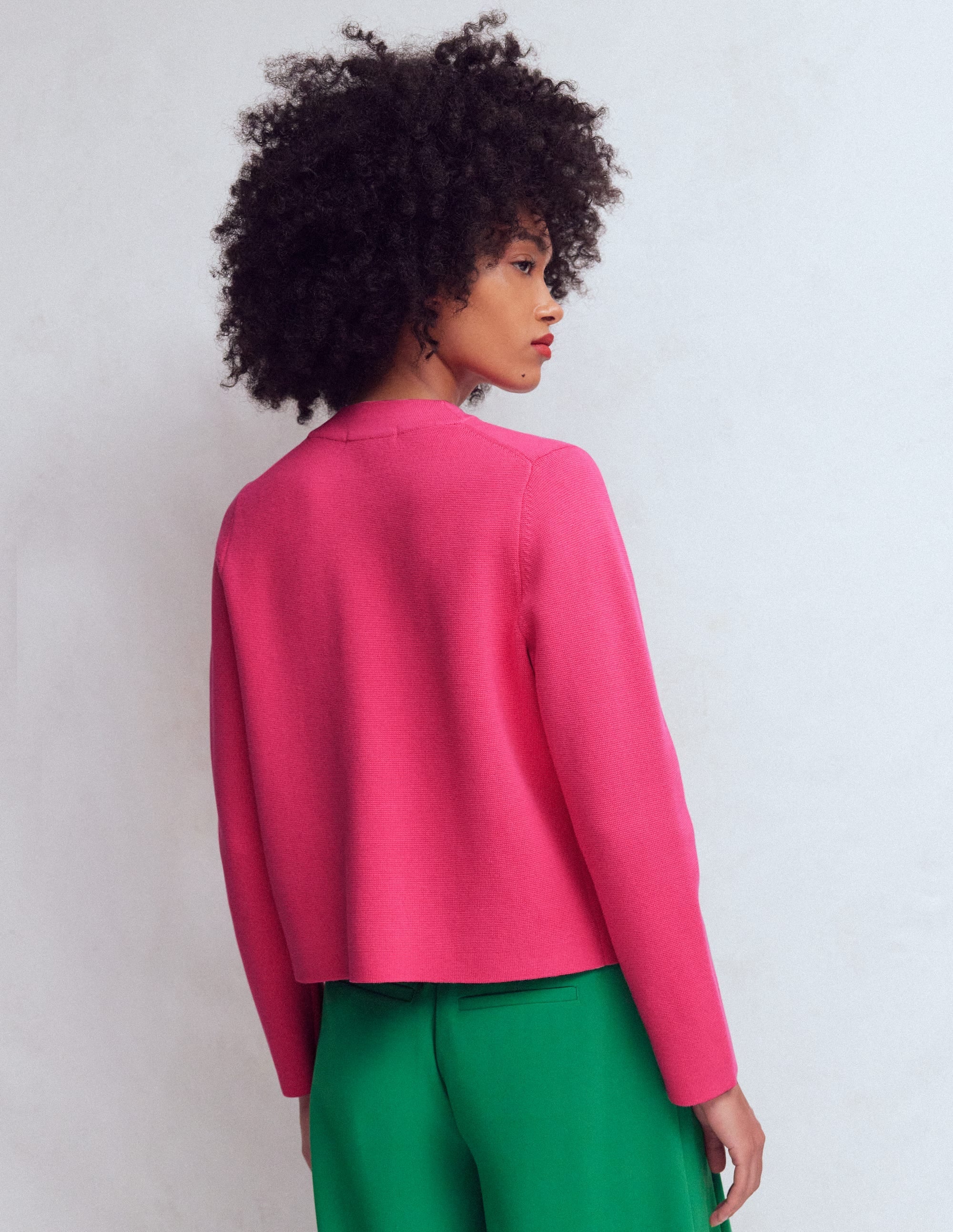 Elena Stand Neck Jacket-Pink Embroidery