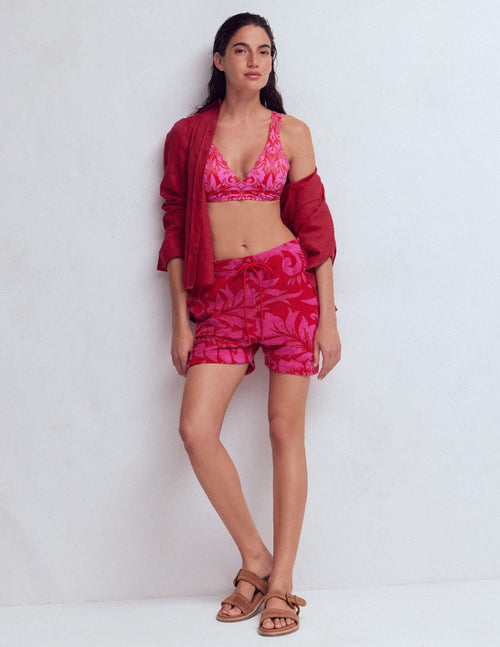 Islington Towelling Shorts-Salsa, Floral