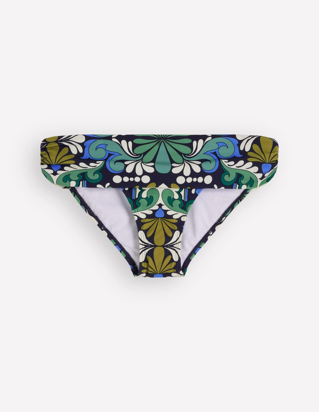 Classic Fold Bikini Bottoms-French Navy, Bloom Tapestry