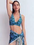 Mykonos Deep V Bikini Top-Dark Green, Paradise