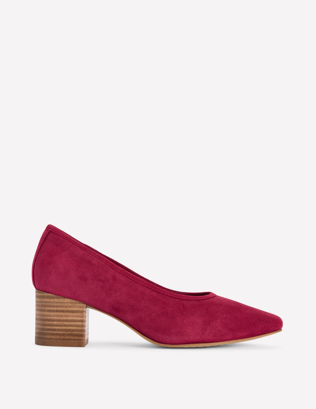 Closed Back Block Heel-Red