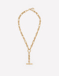 Drop Chain T-bar Necklace-Gold Colour