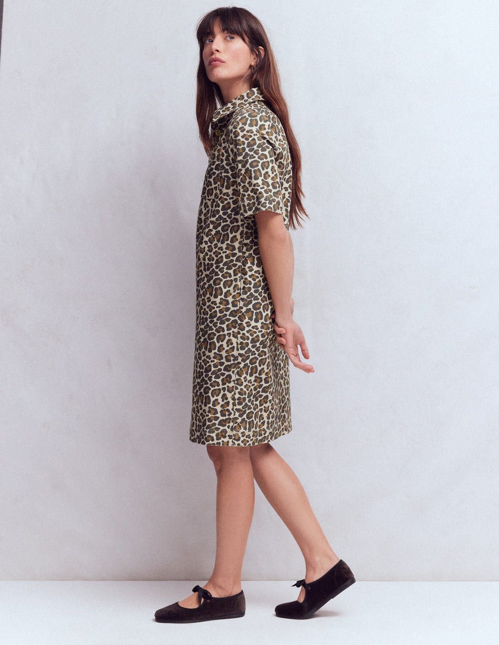 Zia Pocket Shift Dress-Almond Milk, Cheetah Pop