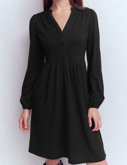 Amy Short Jersey Dress-Black