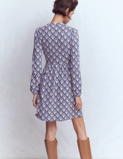 Amy Short Jersey Dress-Navy, Petal Terrace