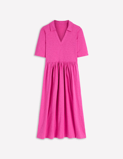 Aria Collared Jersey Dress-Passion Flower