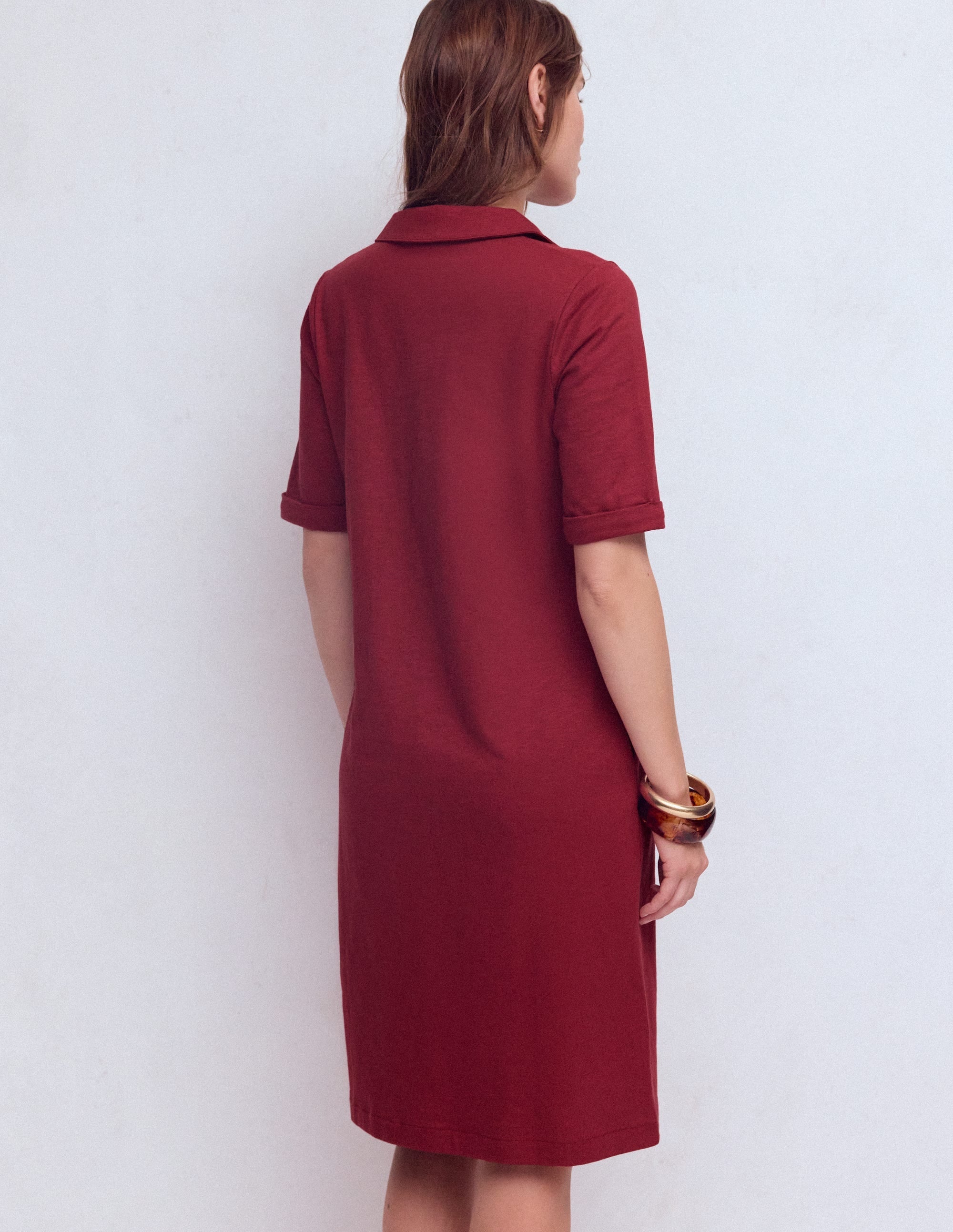Tilda Jersey T-shirt Dress-Rich Chestnut