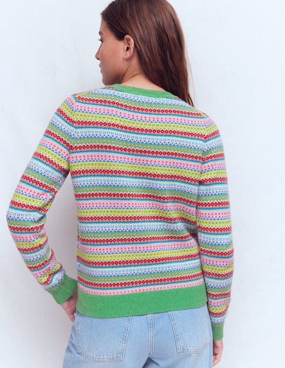 Edie Fair Isle Sweater-Multi, Heritage Geo