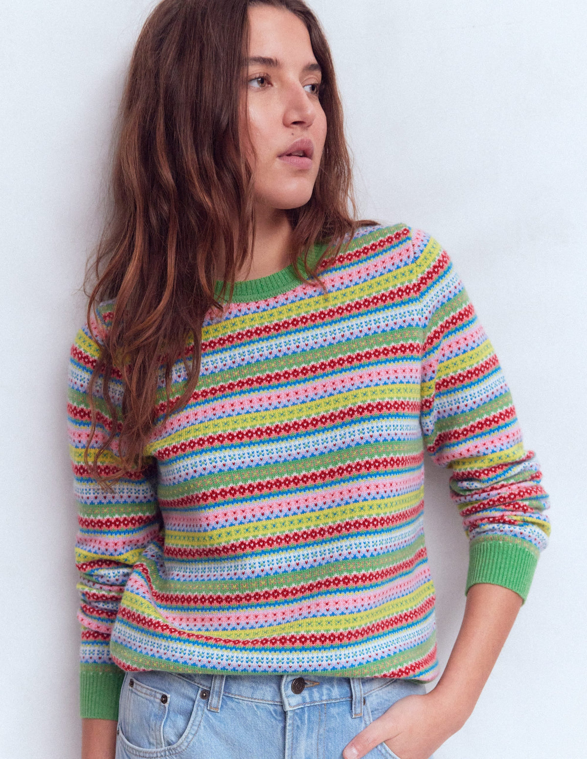 Edie Fair Isle Sweater-Multi, Heritage Geo