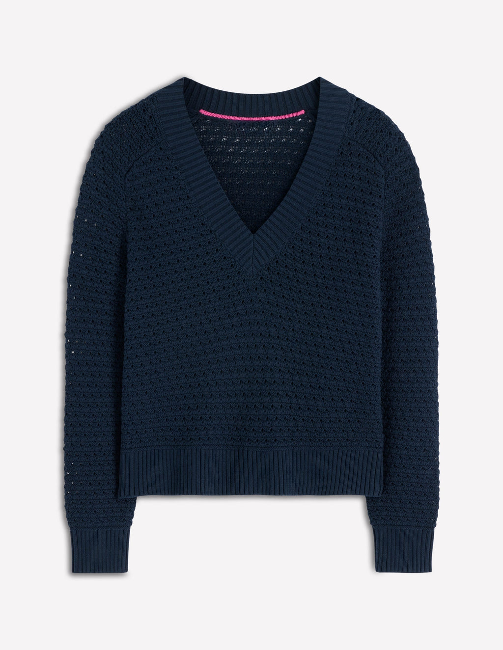 Maeve Textured Cotton Jumper-Navy