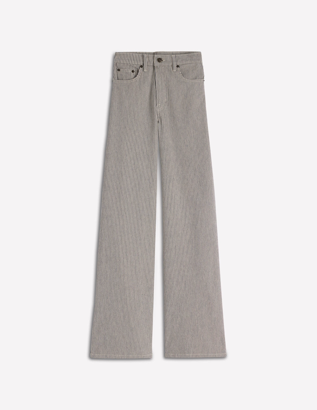 High Rise Wide Leg Jeans-Blue Stripe