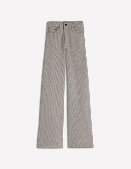 High Rise Wide Leg Jeans-Blue Stripe