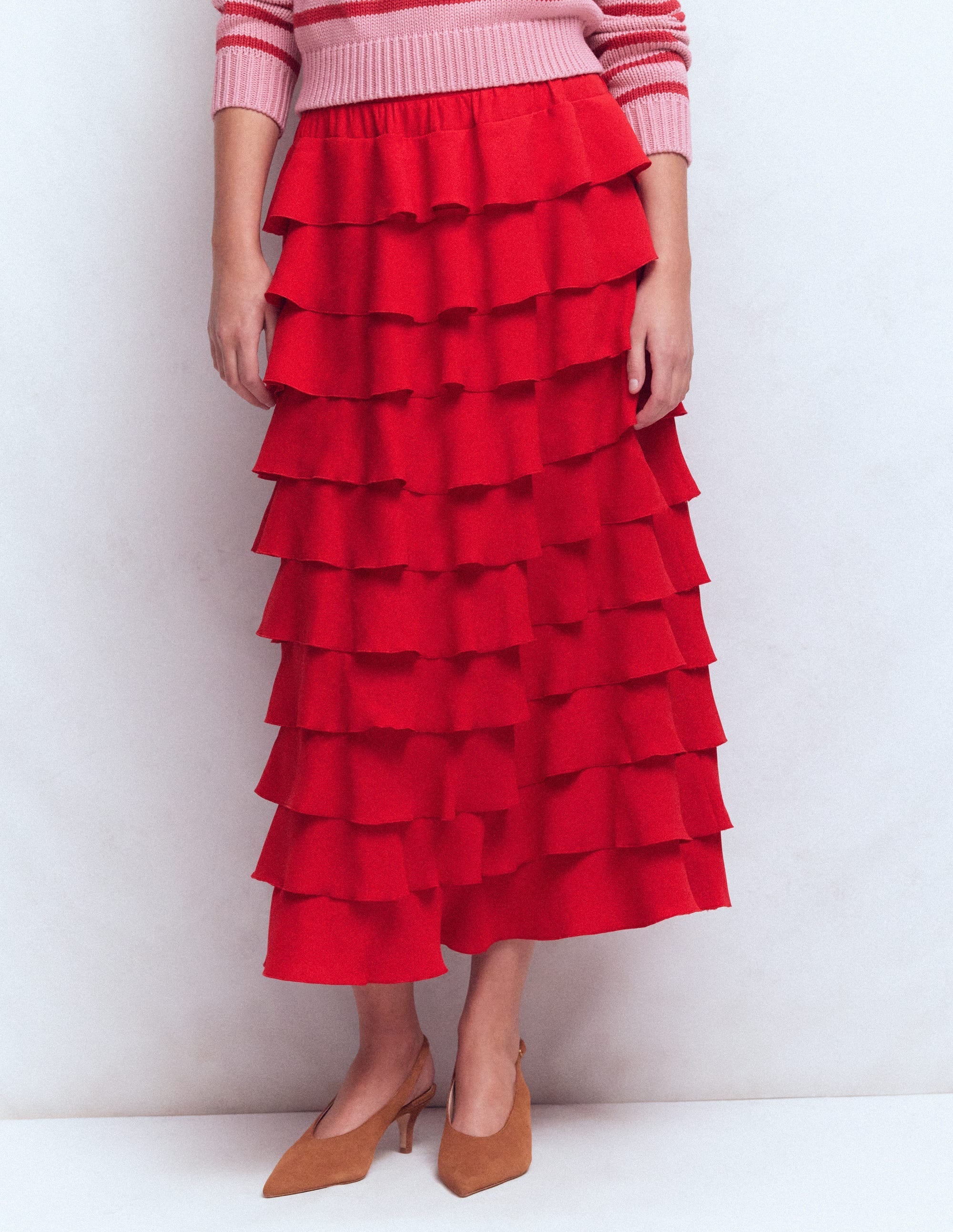 Tiered Maxi Skirt-Salsa