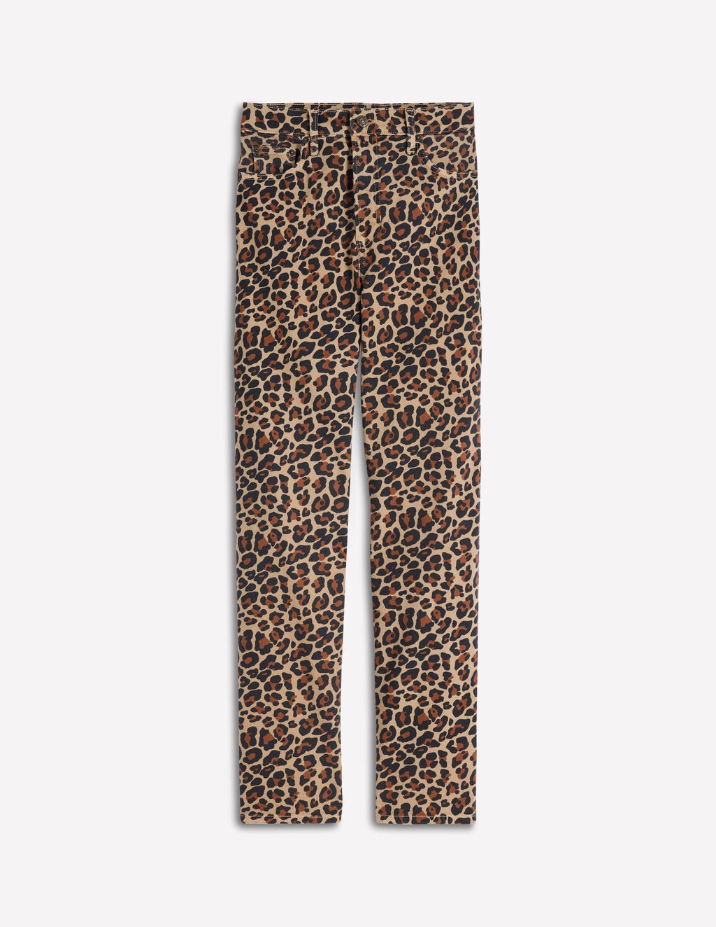 High Rise Straight Jeans-Animal Print