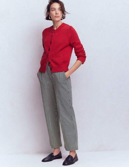 Straight Leg Chino Pants-Blue and Ivory Stripe