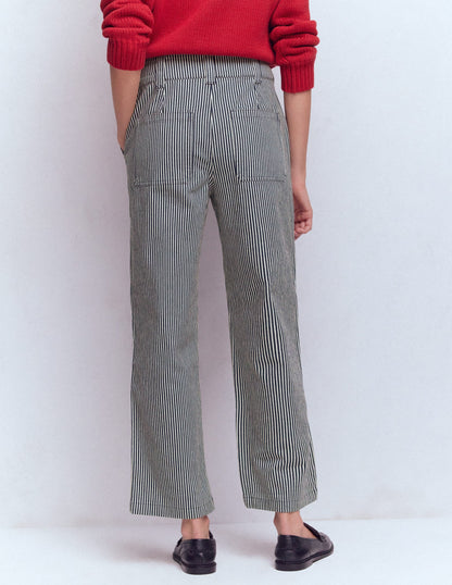 Straight Leg Chino Pants-Blue and Ivory Stripe