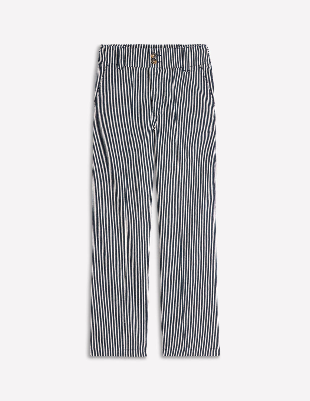 Straight Leg Chino Pants-Blue and Ivory Stripe