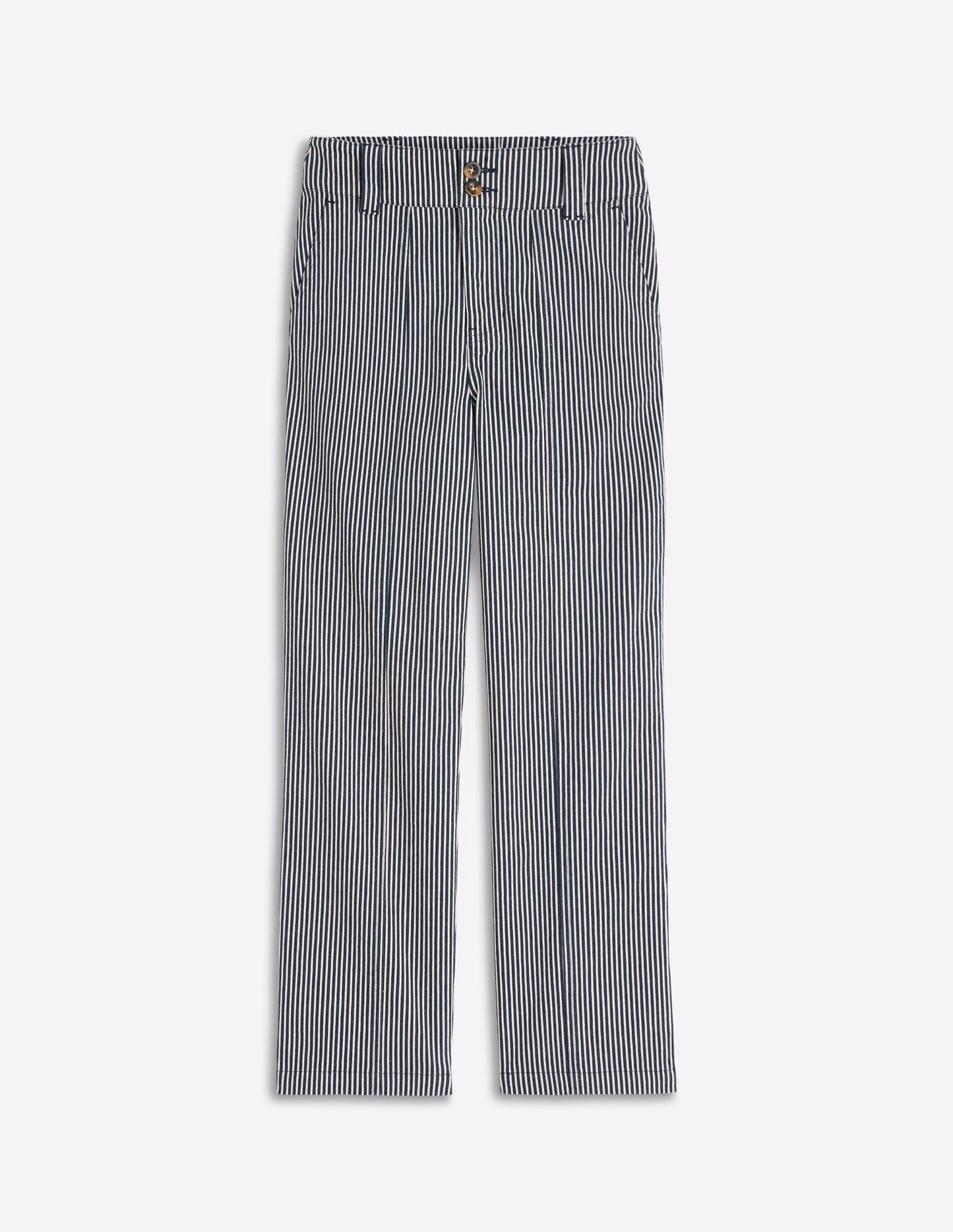 Straight Leg Chino Pants-Blue and Ivory Stripe
