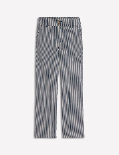 Straight Leg Chino Pants-Blue and Ivory Stripe