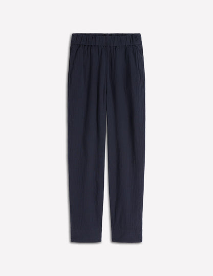 Double Cloth Crop Pants-Navy