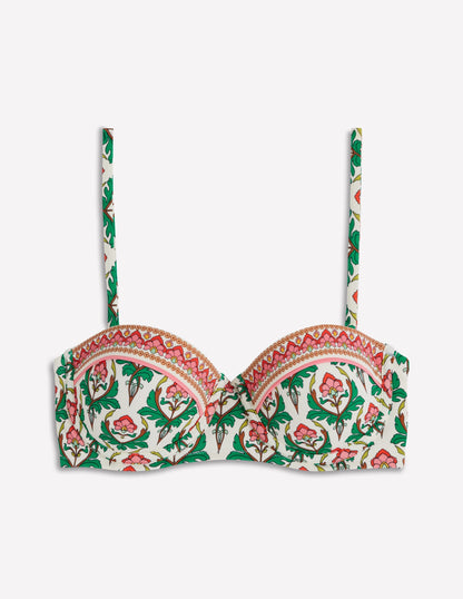 Rhodes Cup Sized Bikini Top-Multi, Ornamental Stamp