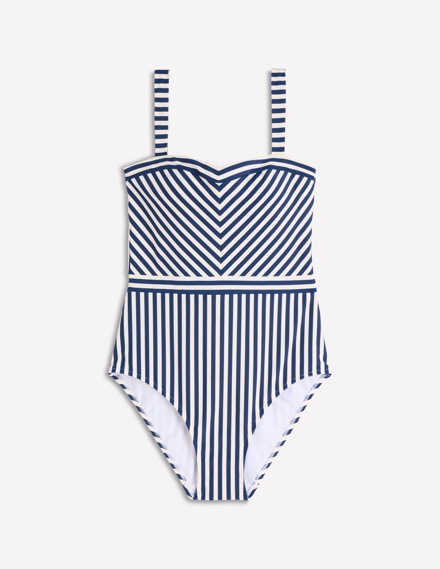 Clean Sweetheart Swimsuit-Navy and Ivory Stripe
