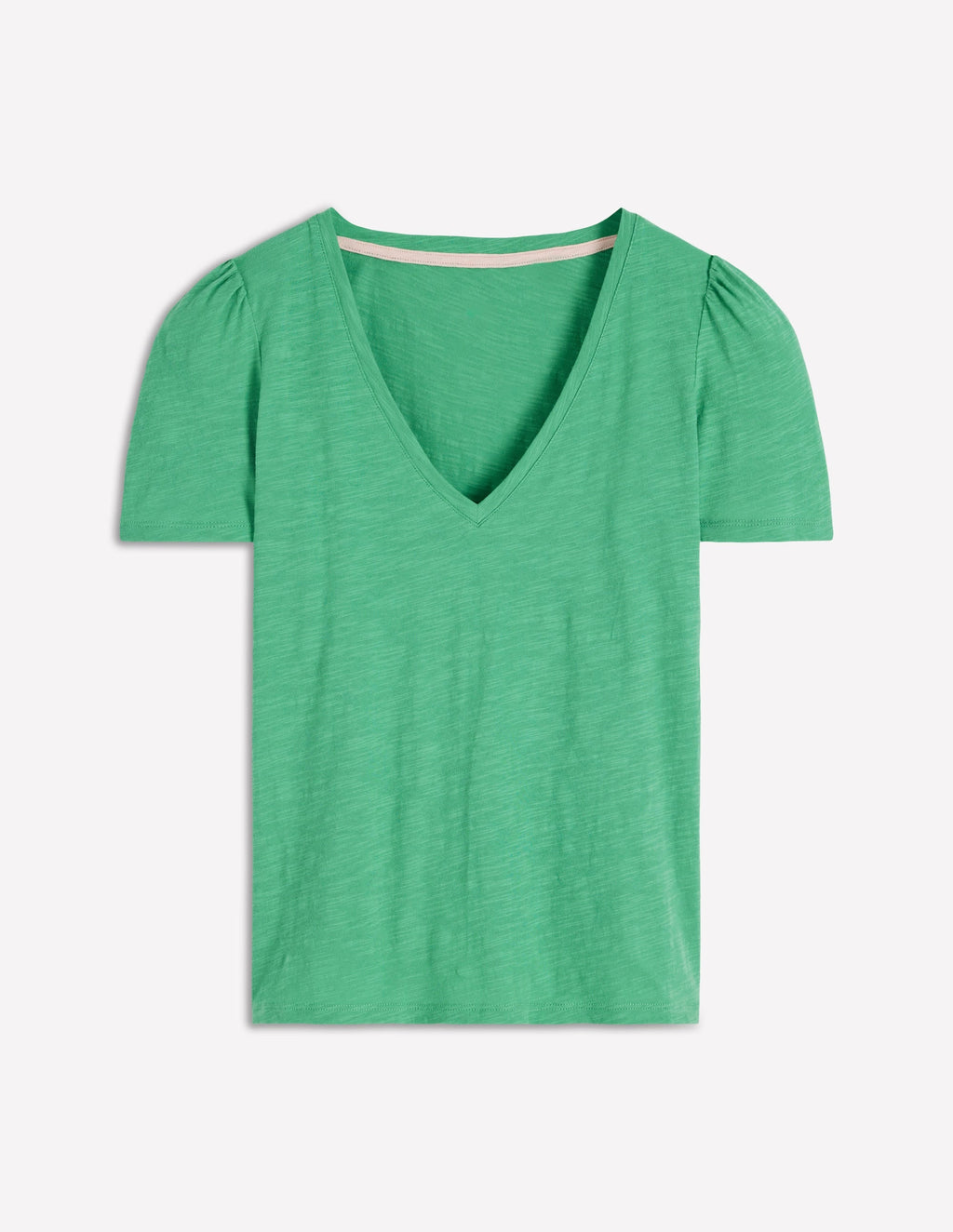 Sophie V-neck Slub T-shirt-Aloe Green