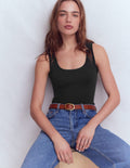 Essential Scoop-Neck Tank-Black