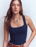 Brooke Double Layer Tank-Navy