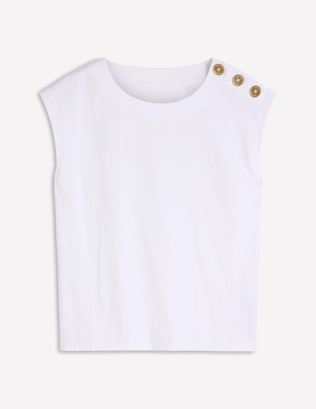 Button Detail T-Shirt-White
