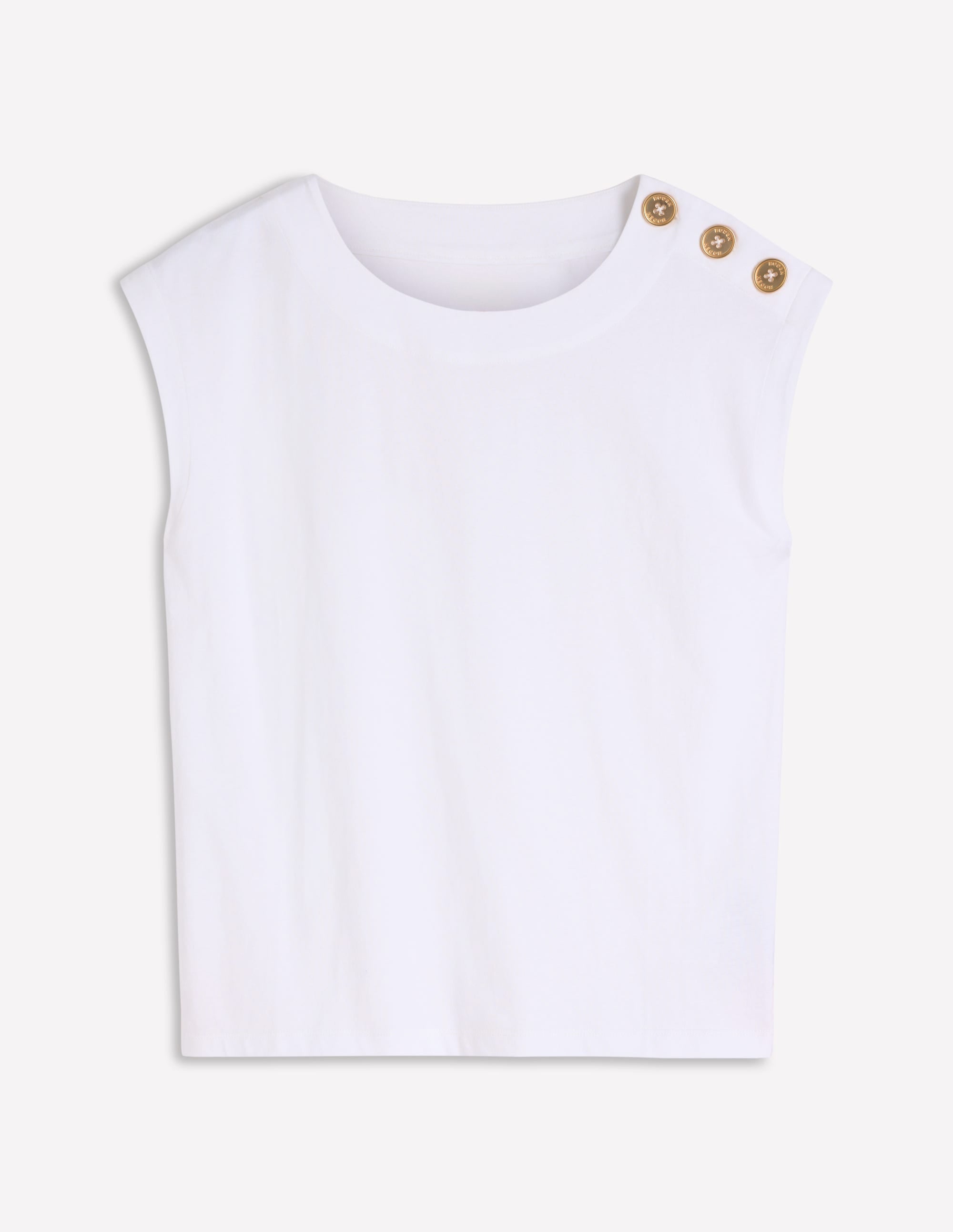 Button Detail T-Shirt-White