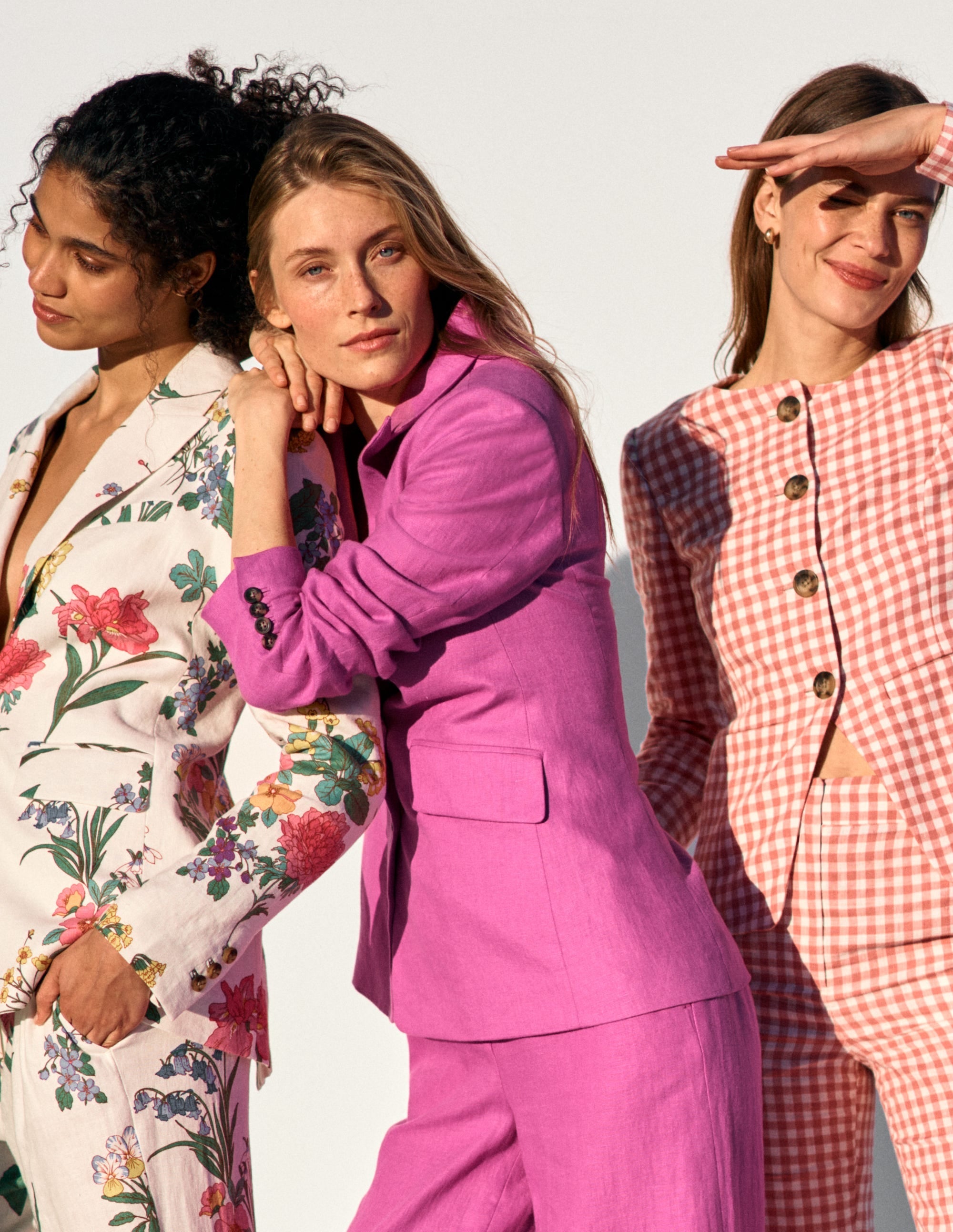 Stamford Linen Blazer-Passion Flower