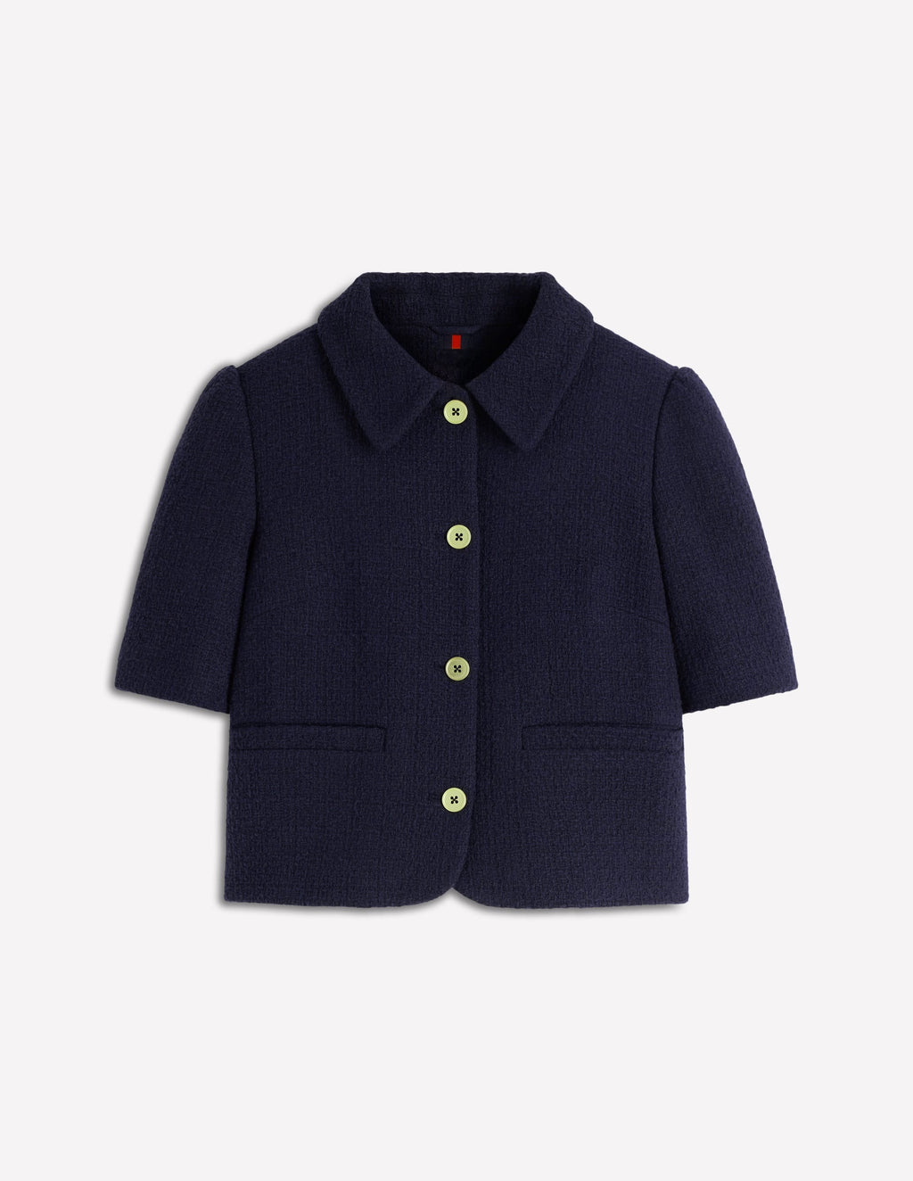 Short Sleeve Textured Jacket-Navy