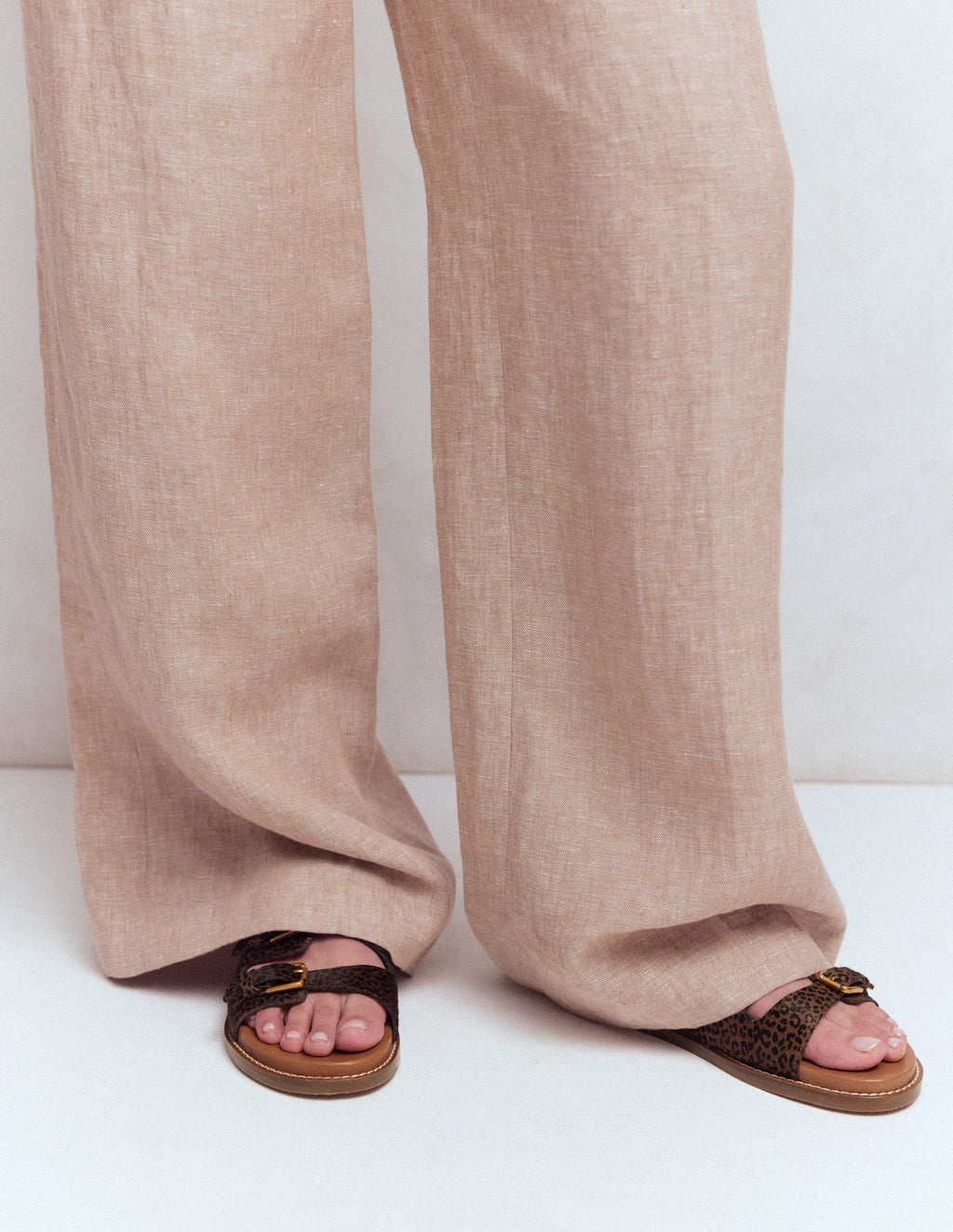 Triple Strap Footbed Sandal-Leopard