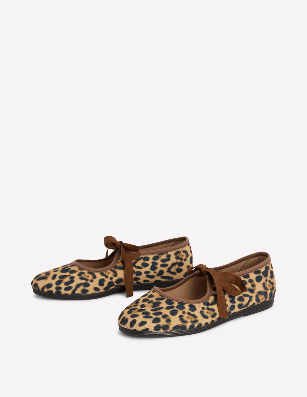 Flexi Tie Mary Janes-Leopard