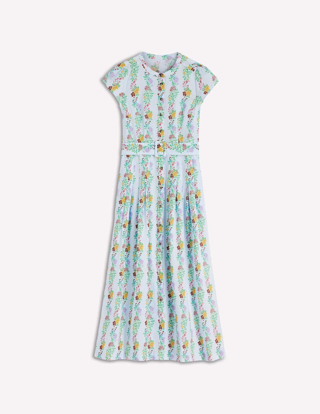 Arabella Linen Blend Dress-Ice Cube Blue, Blossom Trail