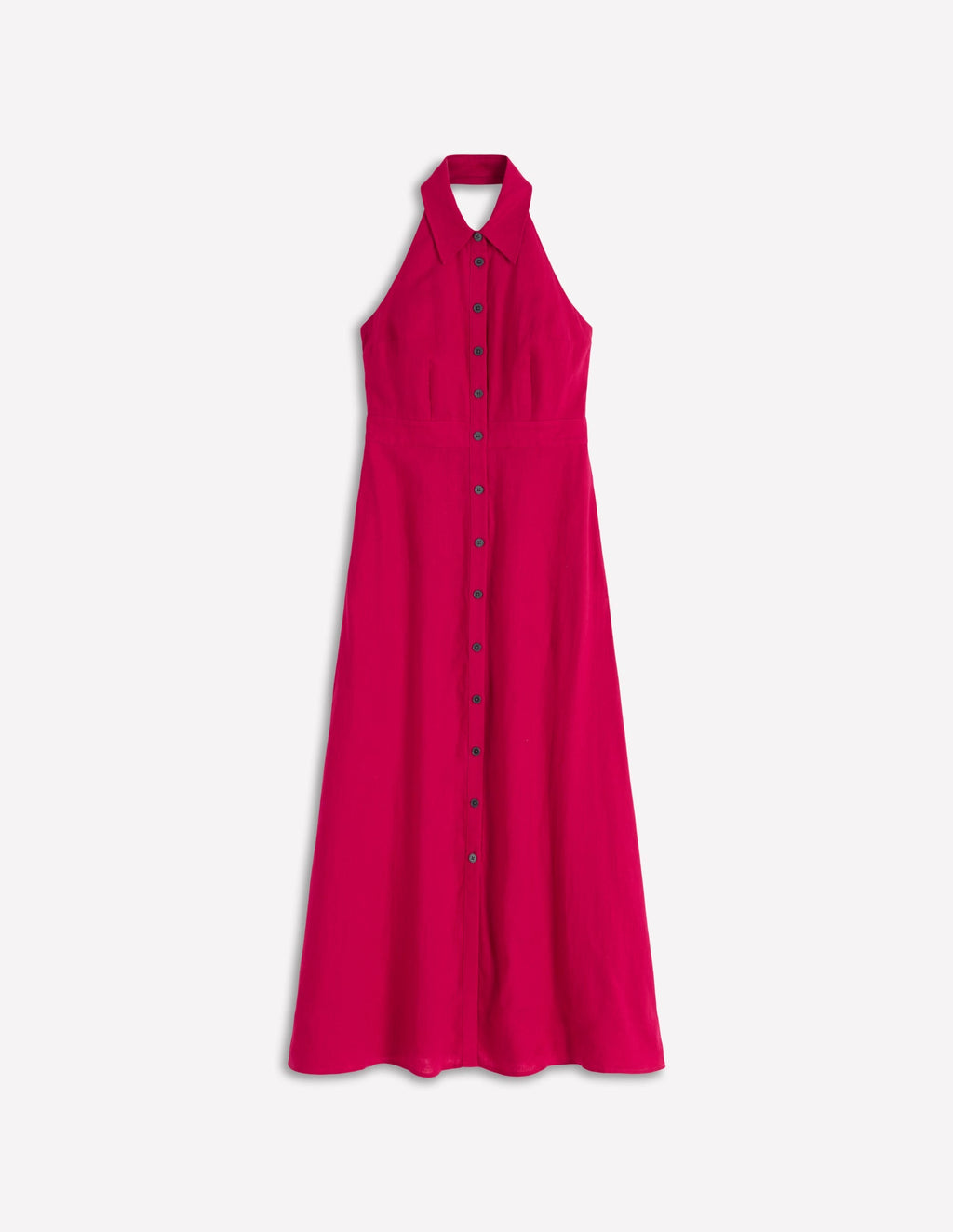 Eva Linen Blend Maxi Dress-Pomegranate