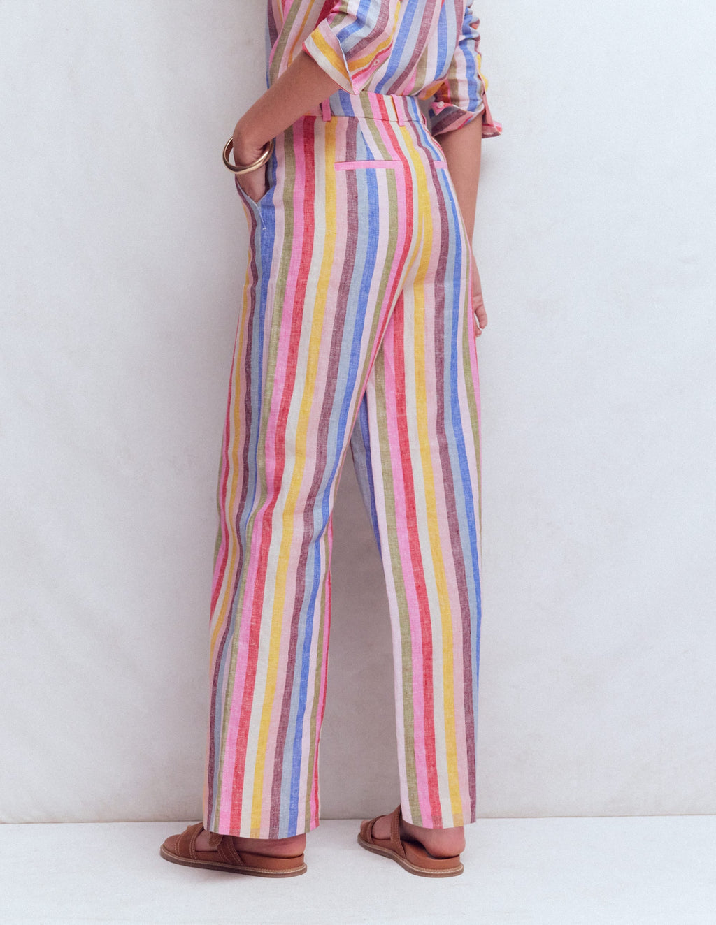Belgravia Linen Pants-Multi Stripe