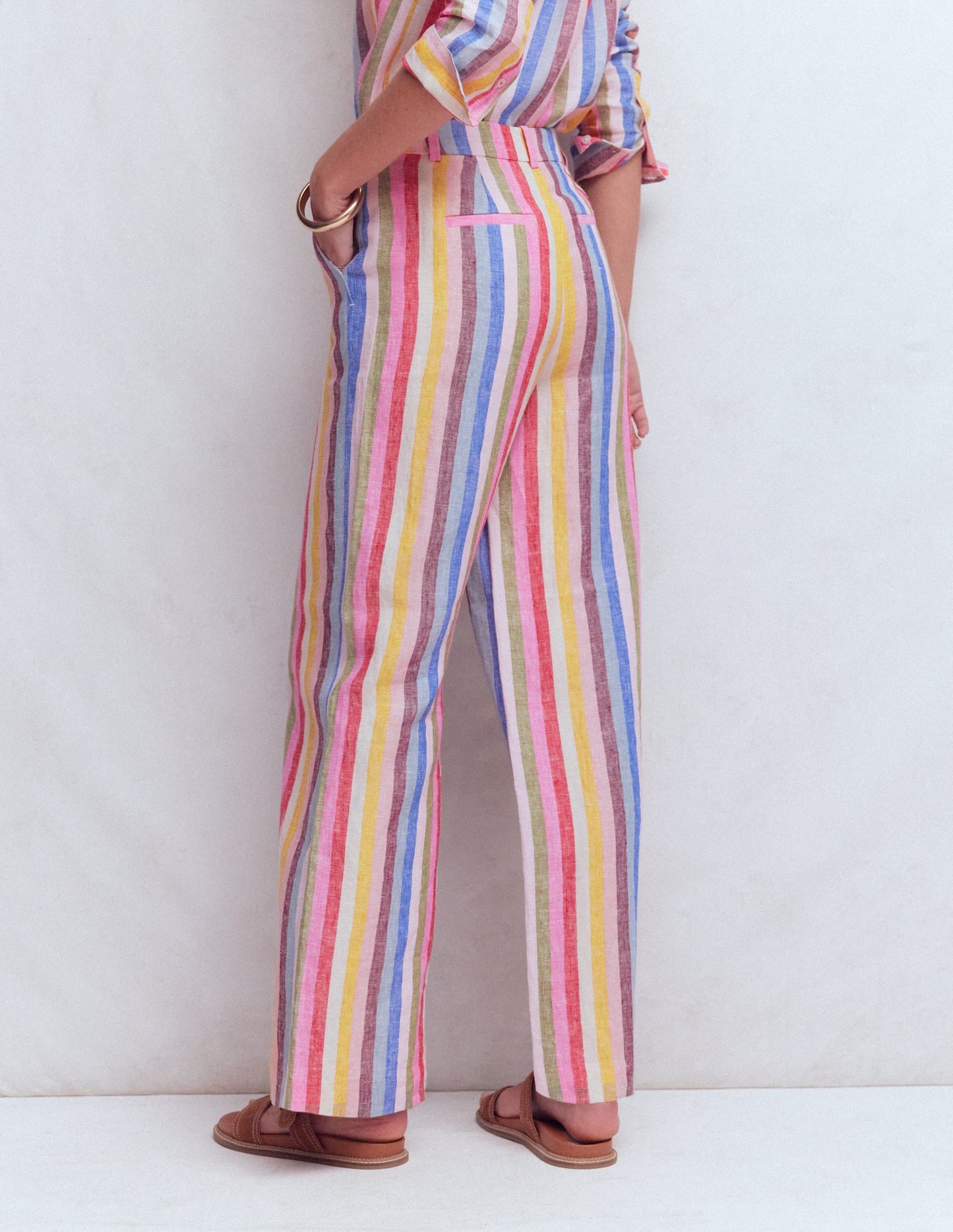 Belgravia Linen Pants-Multi Stripe