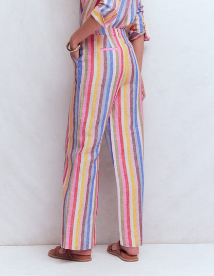Belgravia Linen Pants-Multi Stripe