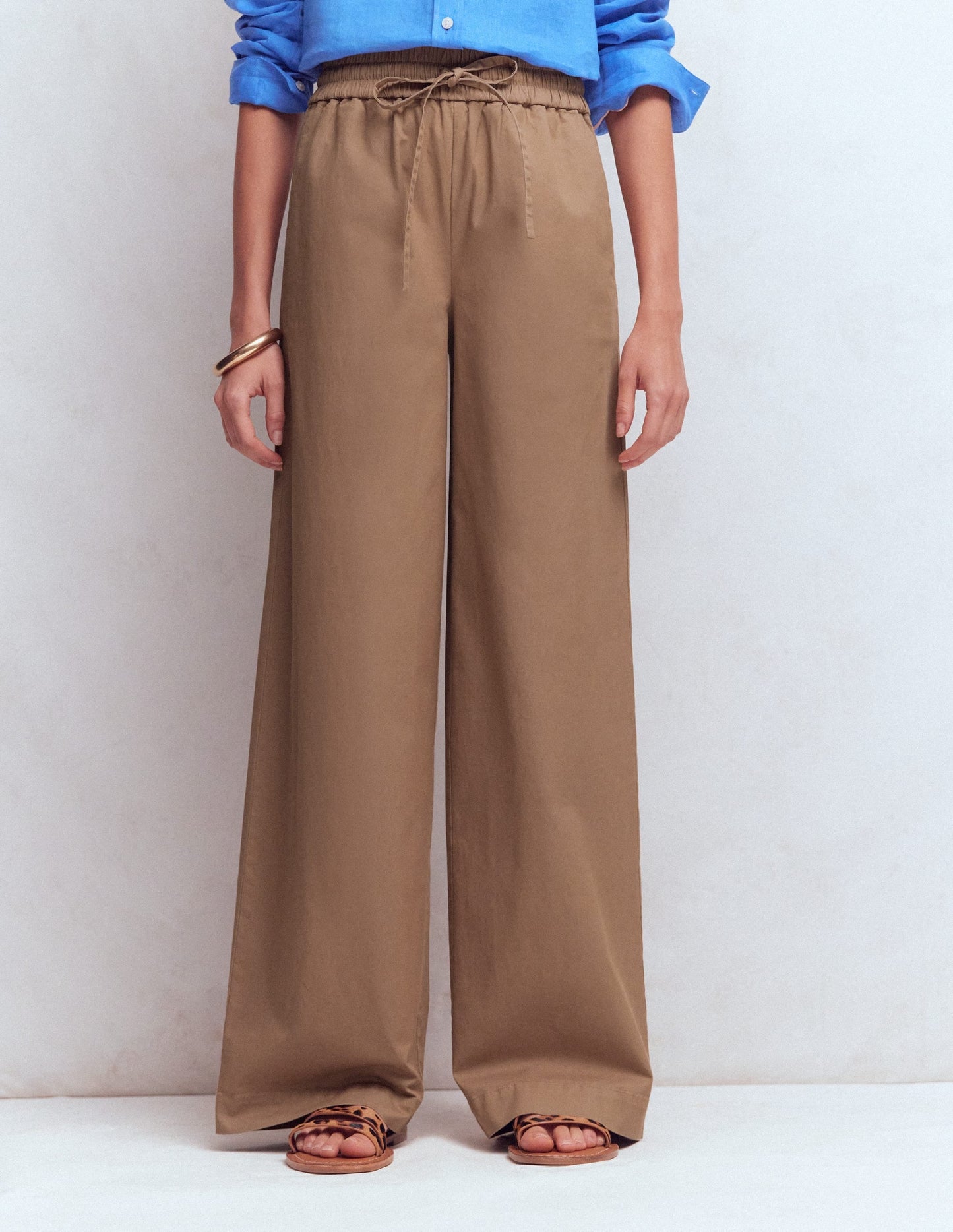 Greenwich Tie Waist Pants-Cappuccino