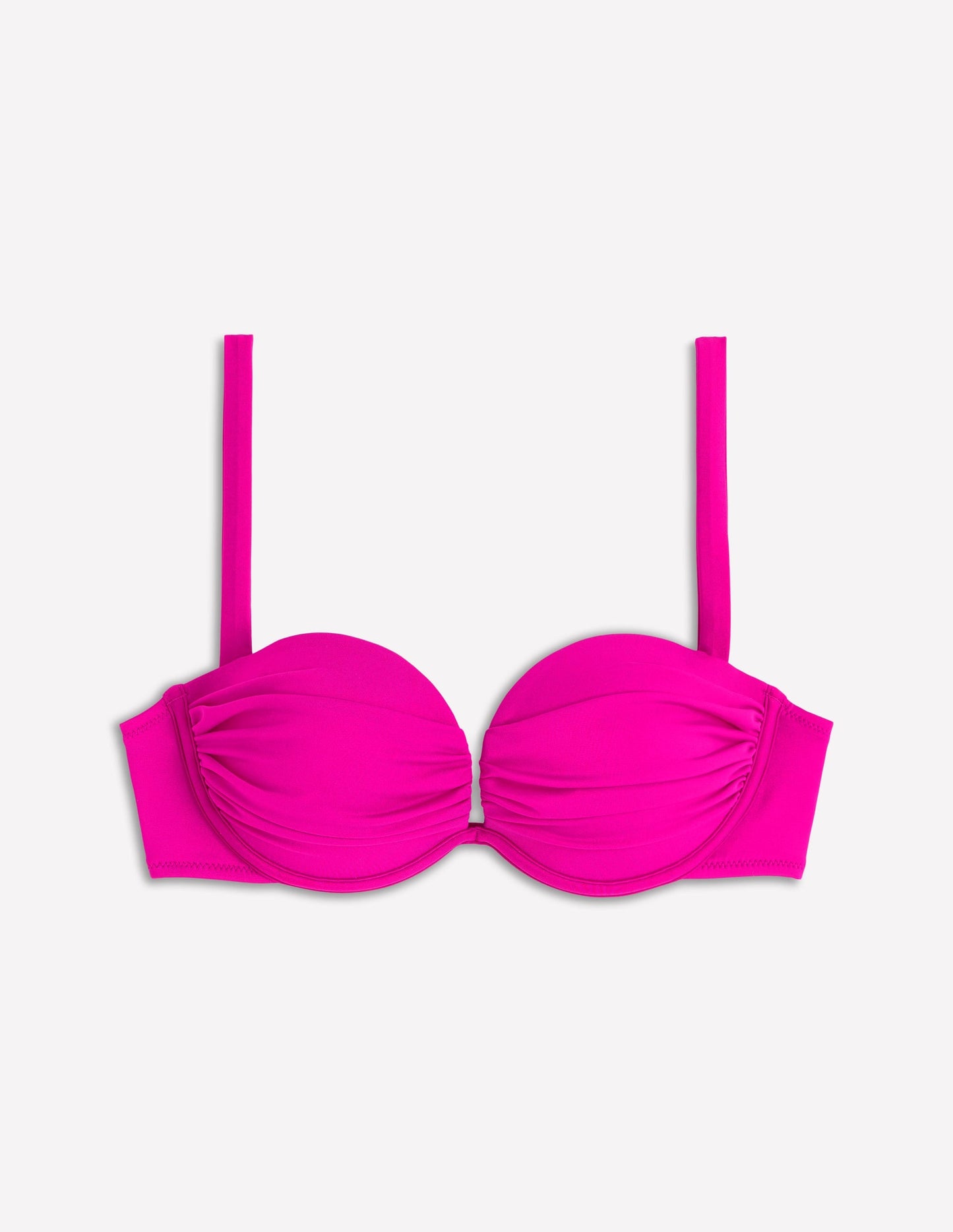 Pleated Cup Bikini Top-Bright Fuchsia
