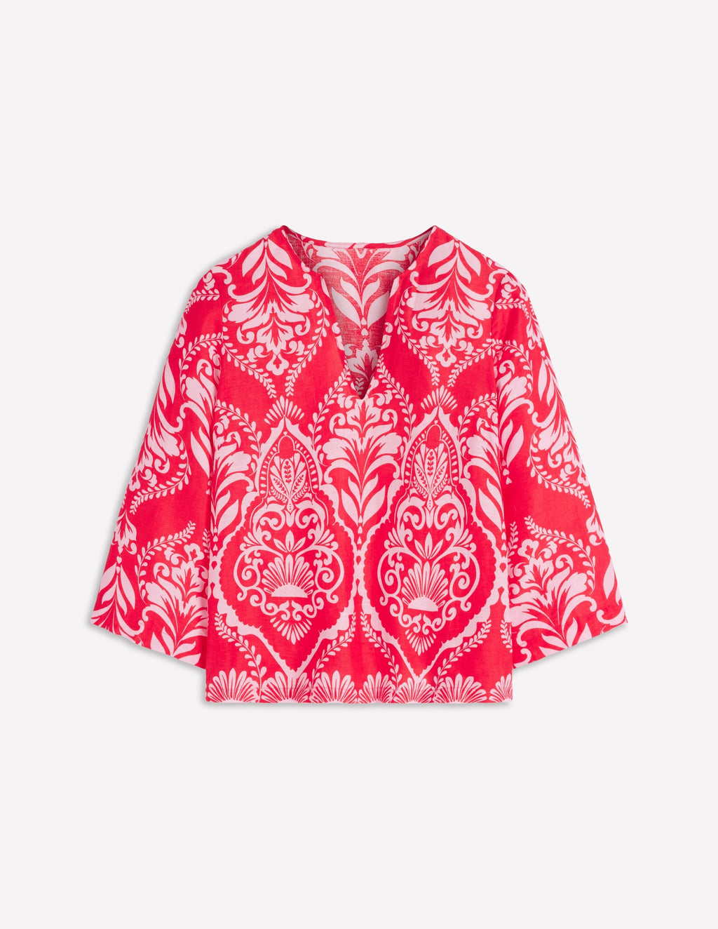 Cleo Linen Top-Red, Ornamental Garden Mono