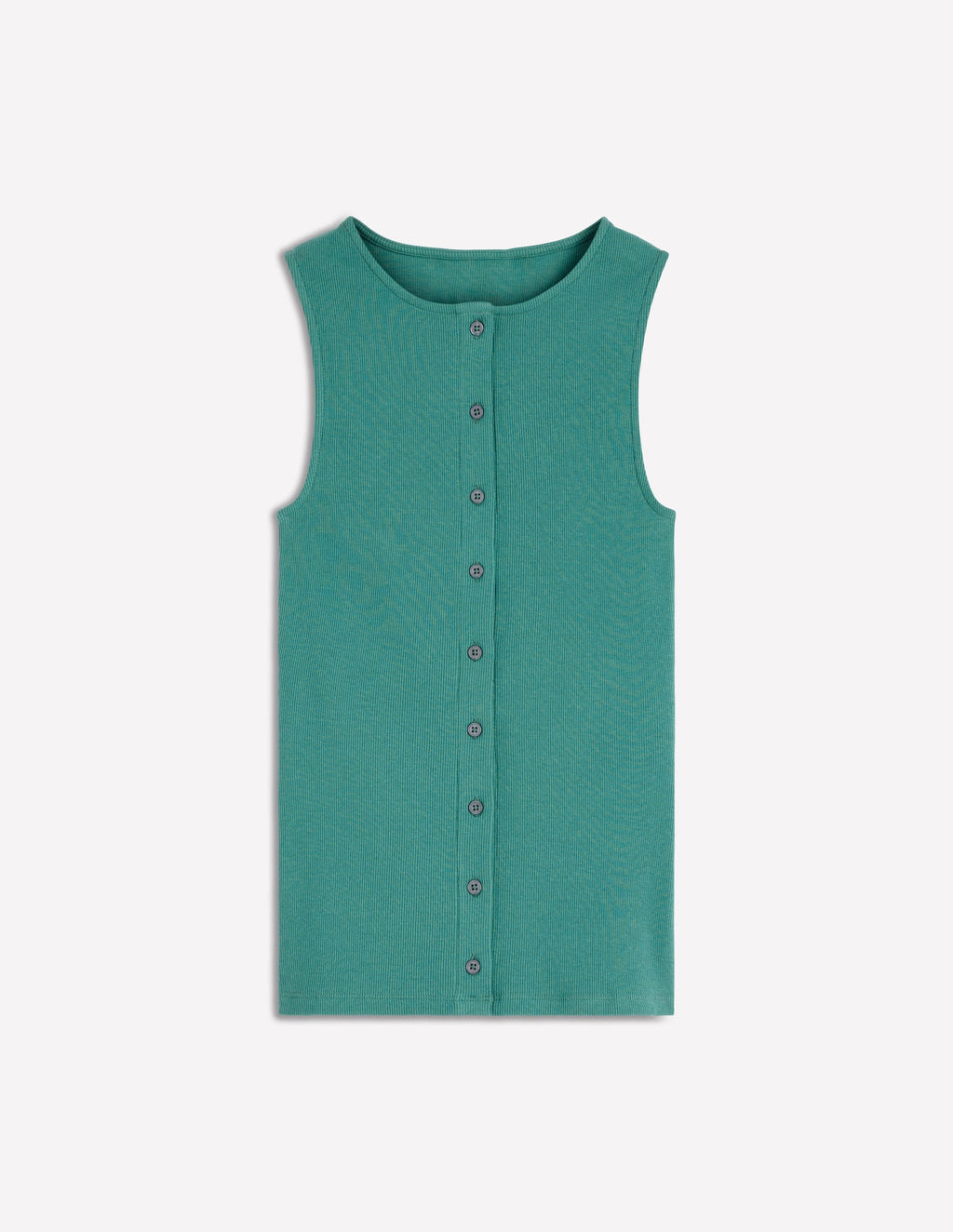 Evie Button Through Rib Vest-Deep Sea