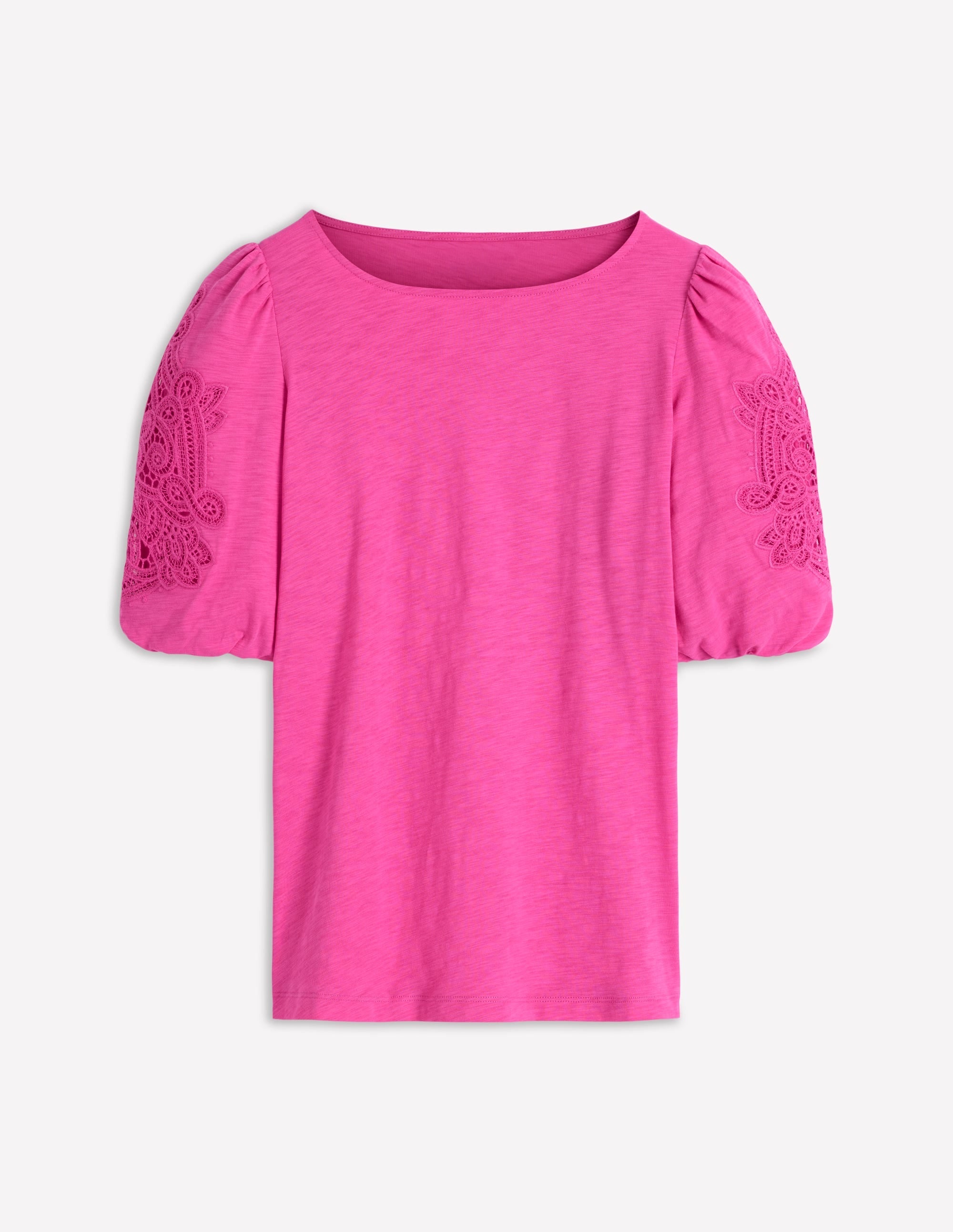 Tape Lace T-shirt-Phlox Pink